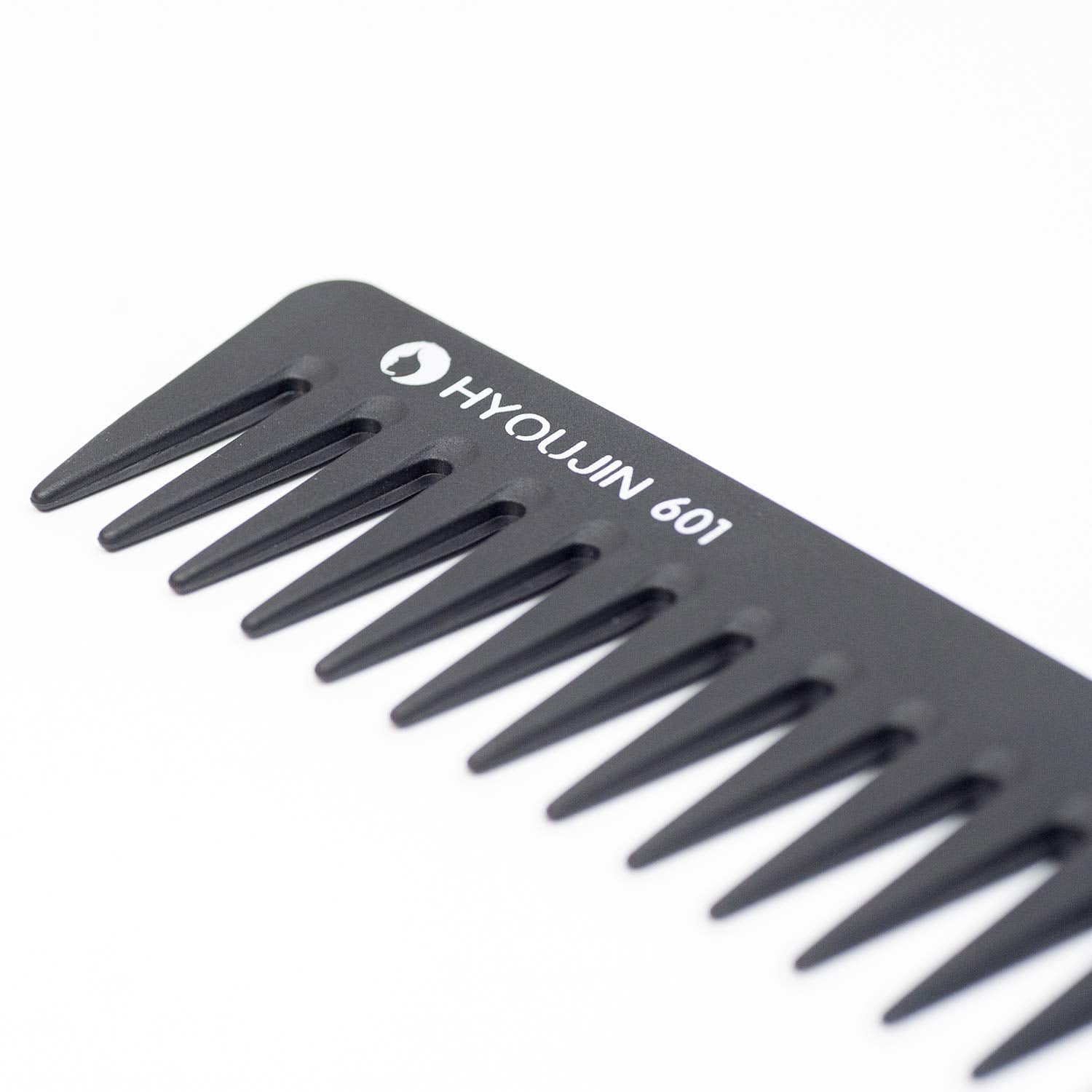 601 Black Carbon Wide Tooth Comb Detangling Comb Detangler Hair Comb for Long Wet Hair Hair Straighten Curly Hair 230℃ Heat Resistan